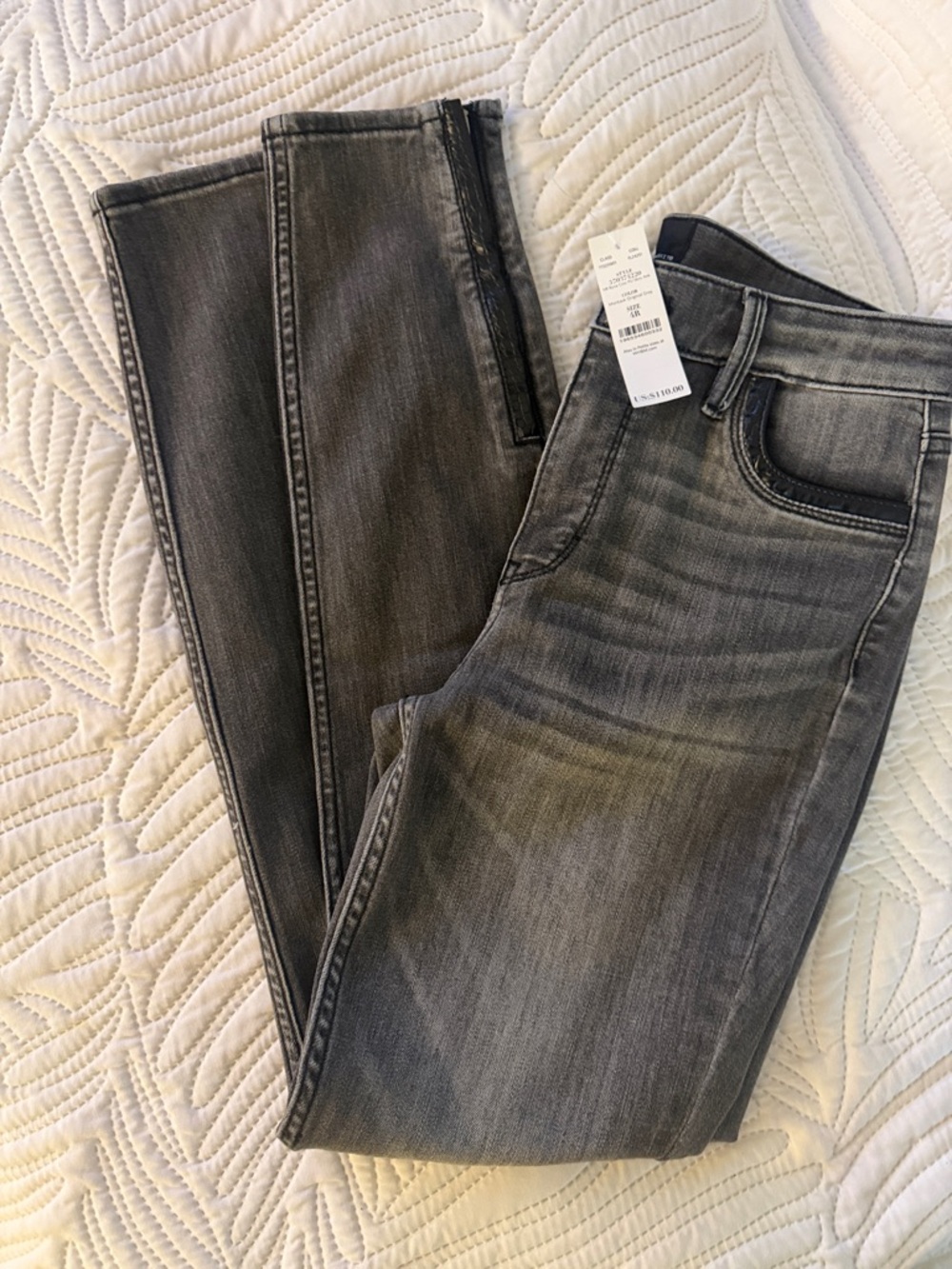 White House Black Market Women's Skinny ankle Washed Gray Jeans